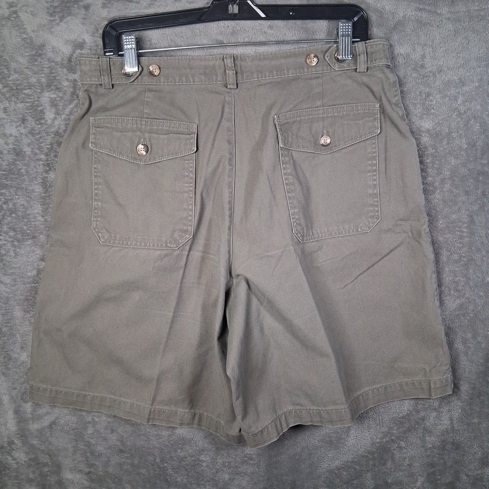 VTG Made In USA Women's LL Bean Khaki Shorts Size 16 Canvas High-Rise Inseam 8" - Picture 4 of 8